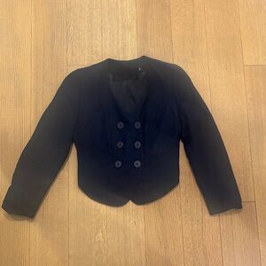 Reformation Double-Breasted Black Blazer